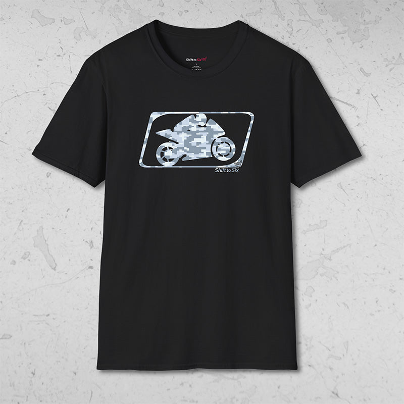 Motorcycle Racer Camo Logo Short Sleeve T-Shirt