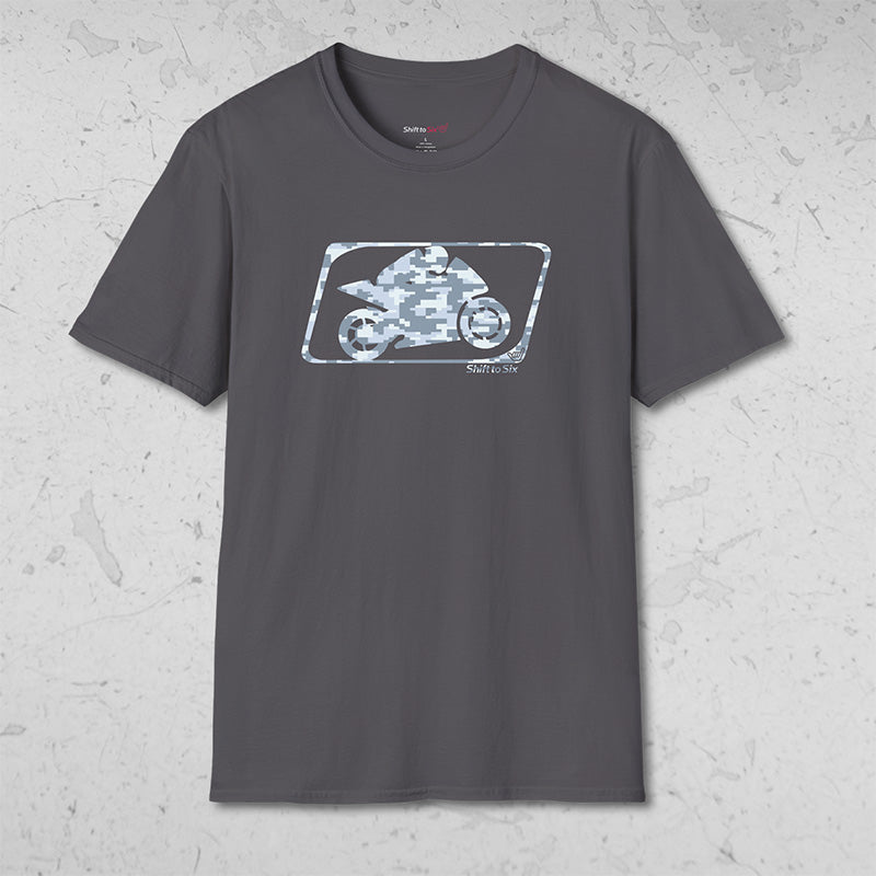 Motorcycle Racer Camo Logo Short Sleeve T-Shirt