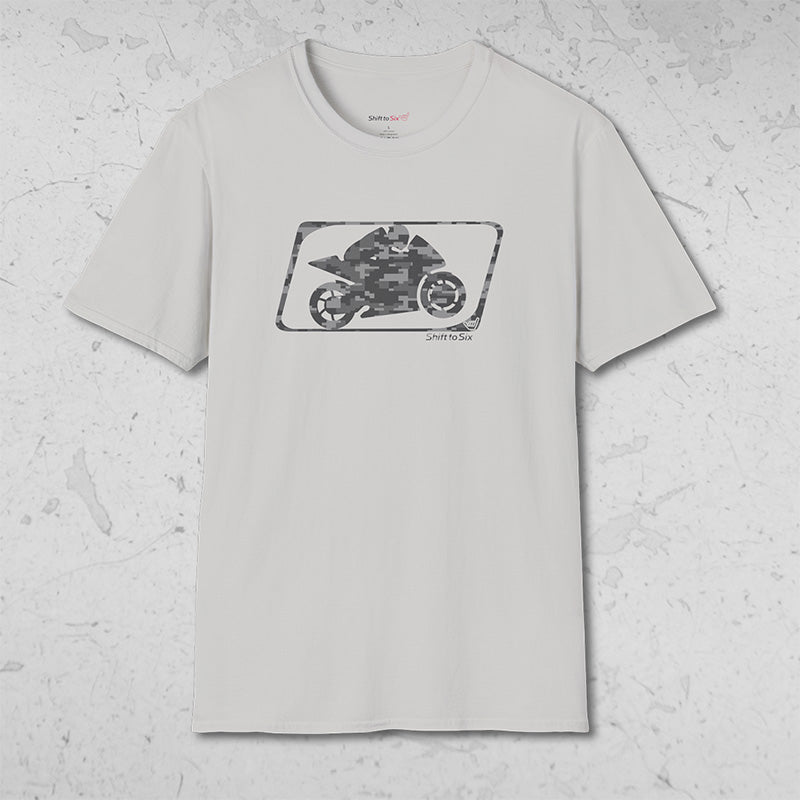 Motorcycle Racer Camo Logo Short Sleeve T-Shirt