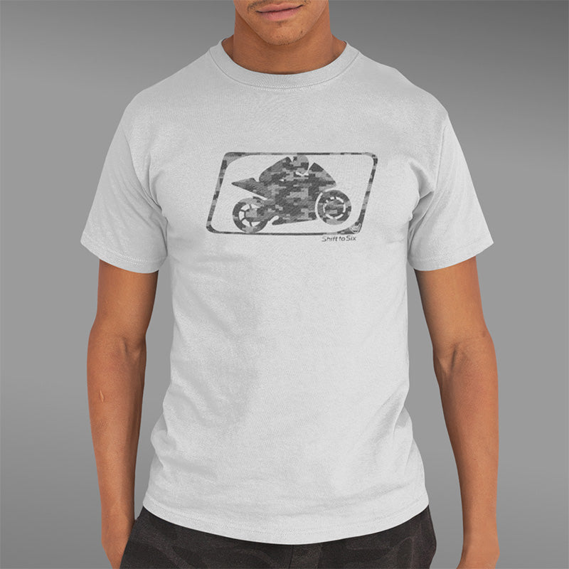 Motorcycle Racer Camo Logo Short Sleeve T-Shirt
