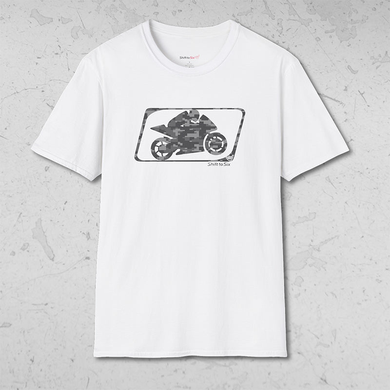 Motorcycle Racer Camo Logo Short Sleeve T-Shirt