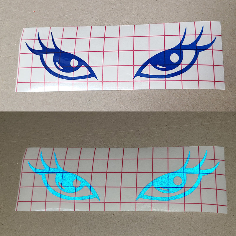 Reflective Female Cartoon Eyes Vinyl Decal Sticker