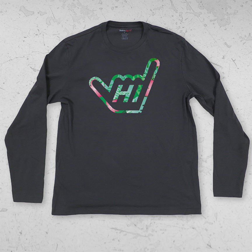 Long Sleeve Hawaii HI Shaka T-Shirt