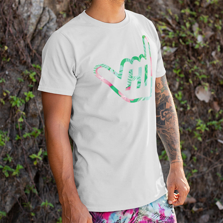 Short Sleeve Hawaii HI Shaka Floral T-Shirt