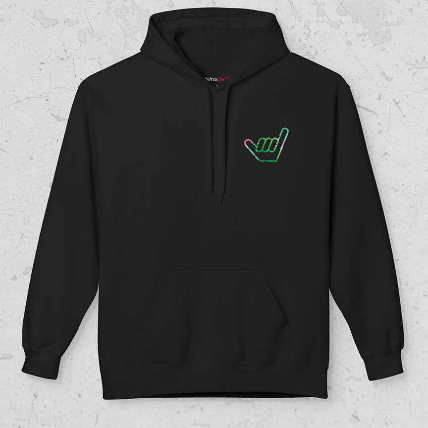 Hawaii HI Shaka Floral Hand Unisex Midweight Pullover Hoodie