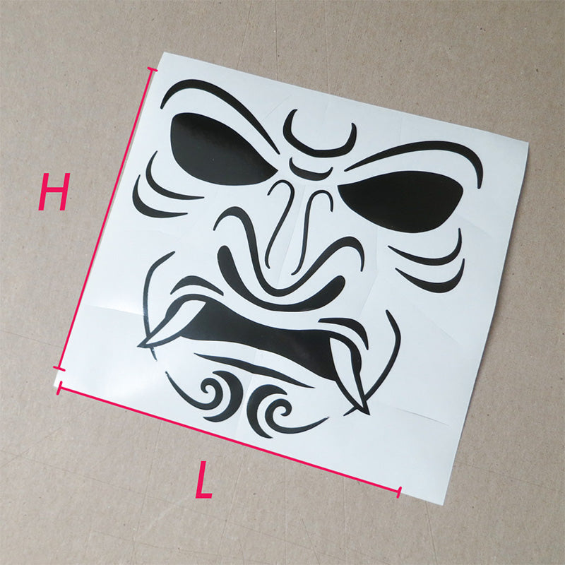 Reflective Samurai Mask Demon Vinyl Decal Sticker