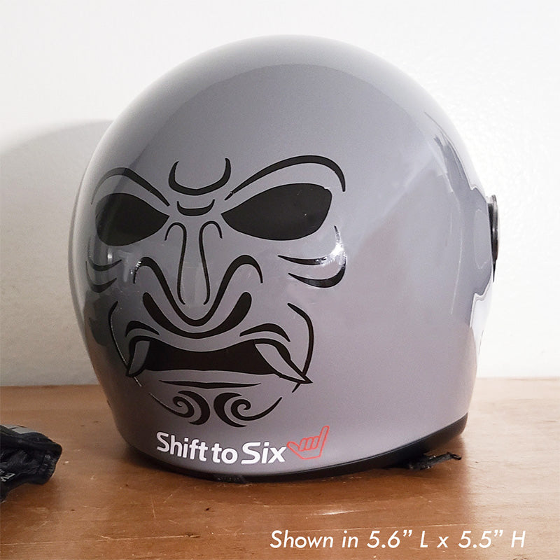Reflective Samurai Mask Demon Vinyl Decal Sticker