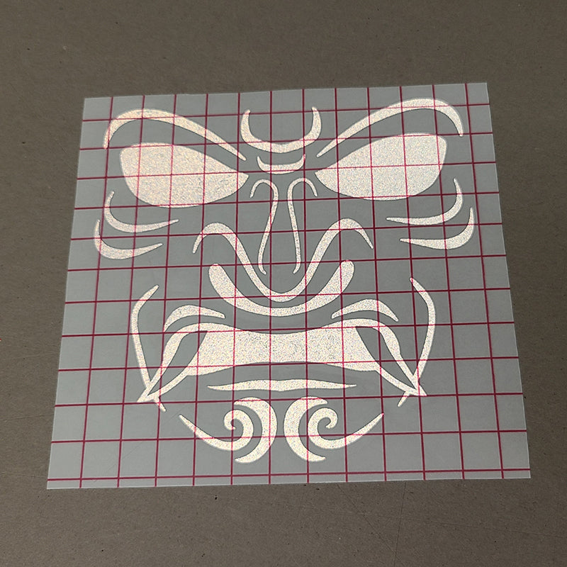 Reflective Samurai Mask Demon Vinyl Decal Sticker