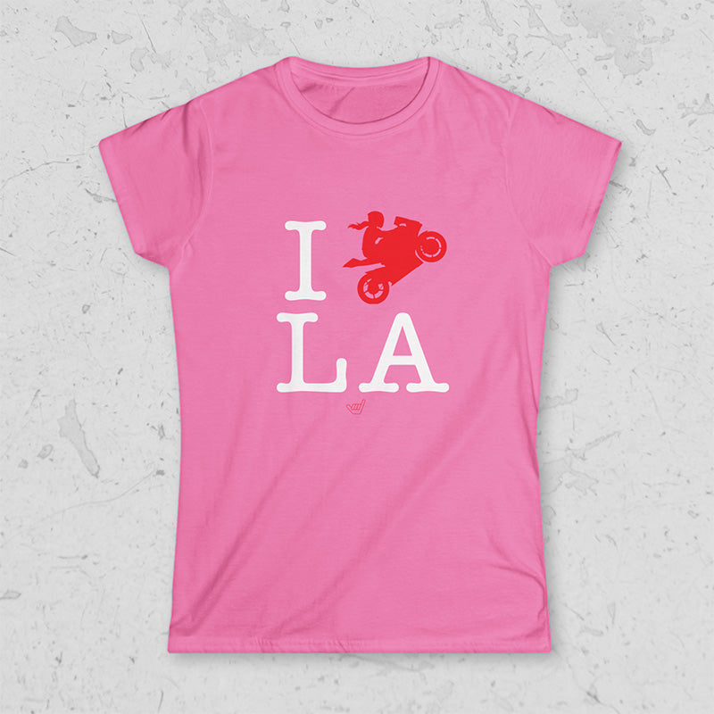 Womens Ride LA (I Love Los Angeles) Motorcycle Girl Rider t-shirt