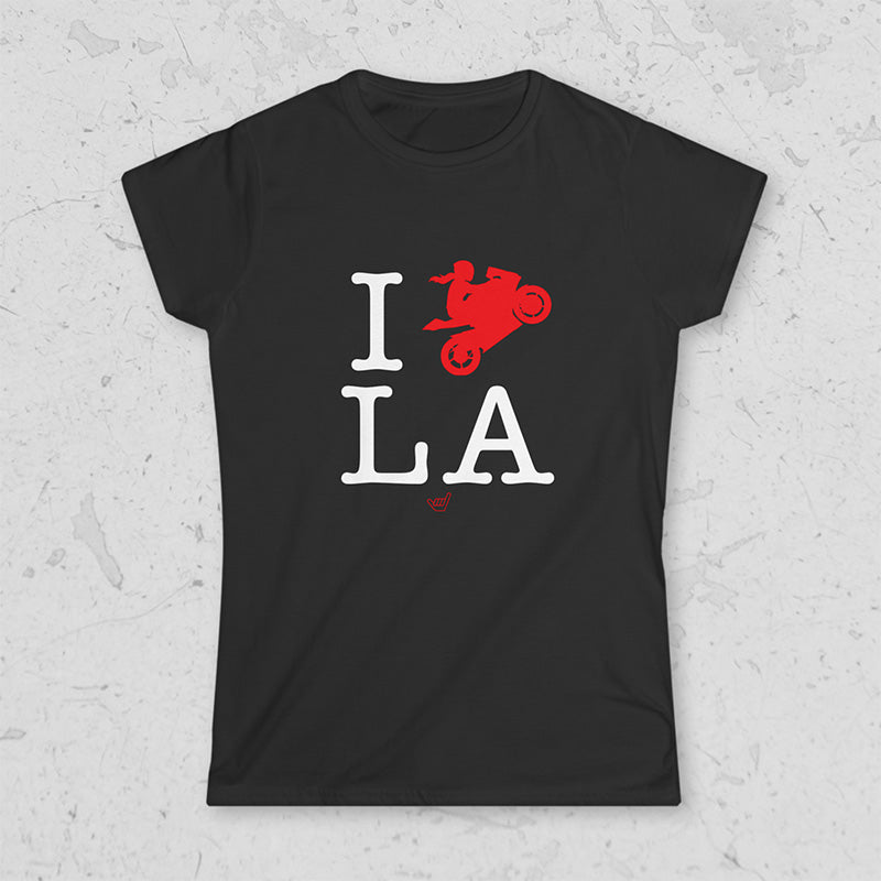 Womens Ride LA (I Love Los Angeles) Motorcycle Girl Rider t-shirt