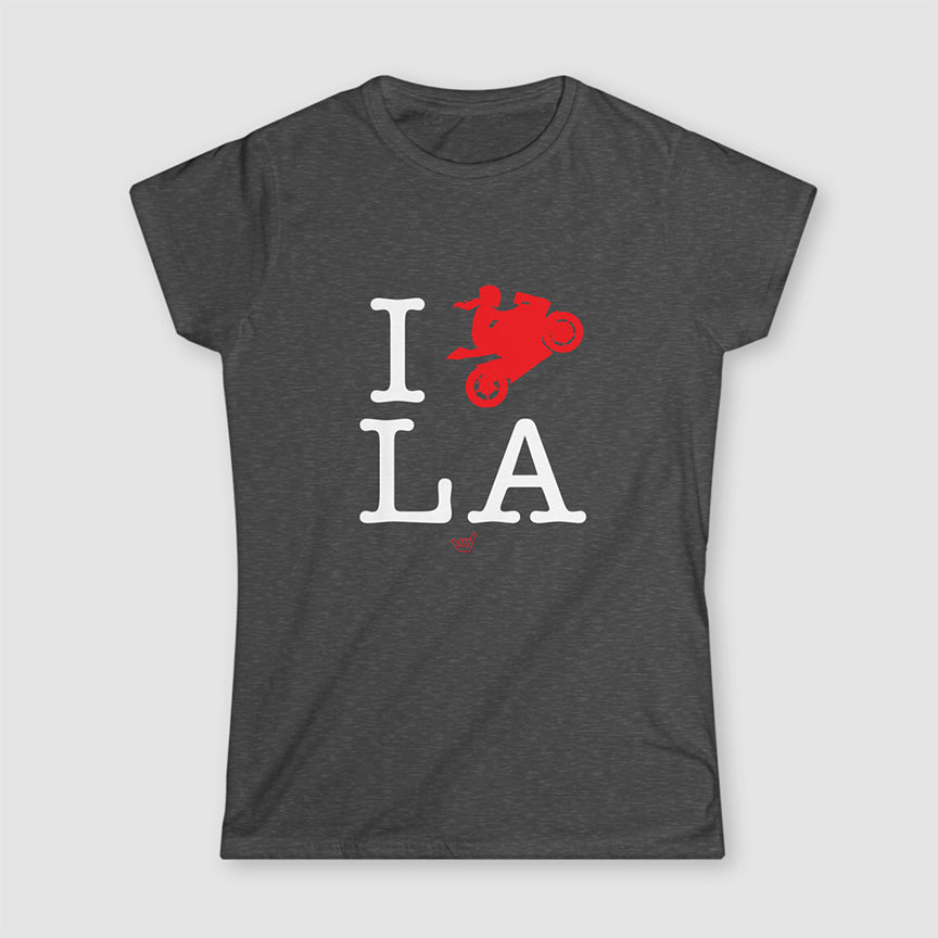 Womens Ride LA (I Love Los Angeles) Motorcycle Girl Rider t-shirt