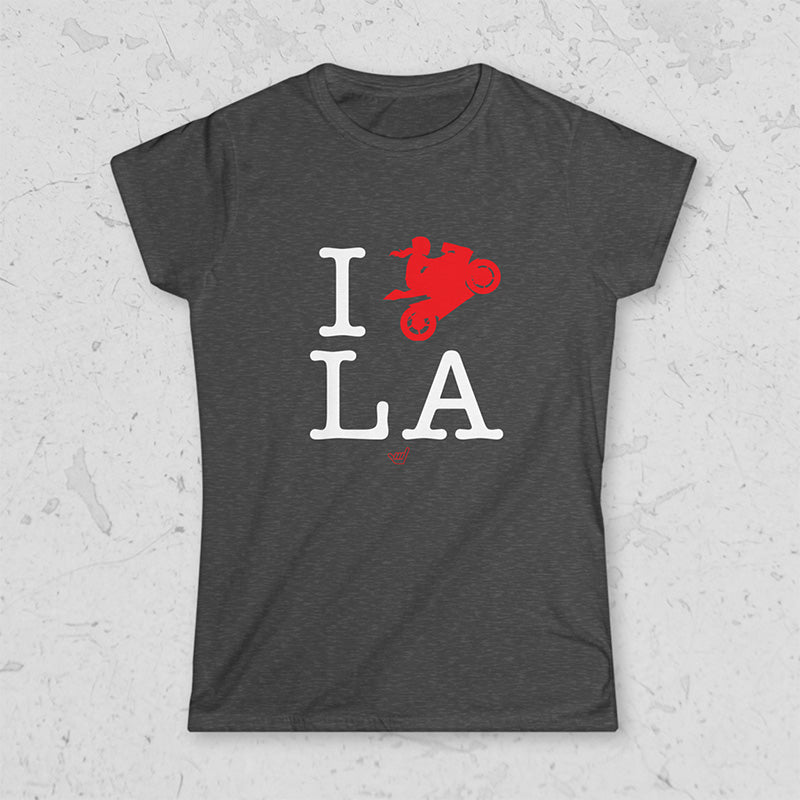 Womens Ride LA (I Love Los Angeles) Motorcycle Girl Rider t-shirt