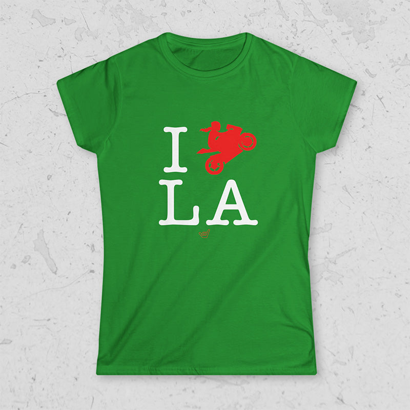Womens Ride LA (I Love Los Angeles) Motorcycle Girl Rider t-shirt