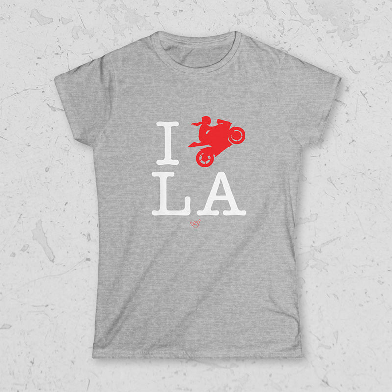 Womens Ride LA (I Love Los Angeles) Motorcycle Girl Rider t-shirt