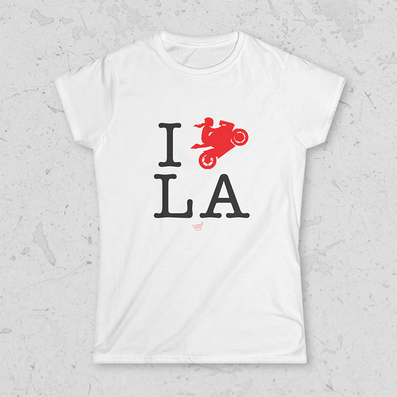 Womens Ride LA (I Love Los Angeles) Motorcycle Girl Rider t-shirt