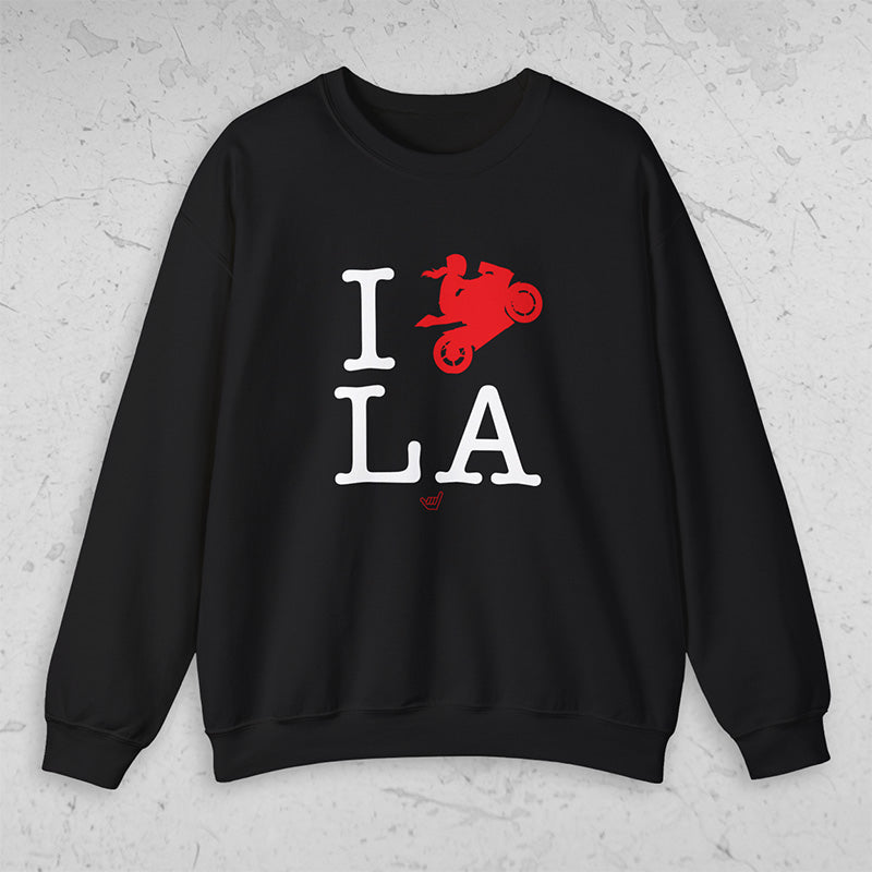 Ride LA (I Love Los Angeles) Motorcycle Girl Rider Unisex Fit Sweatshirt