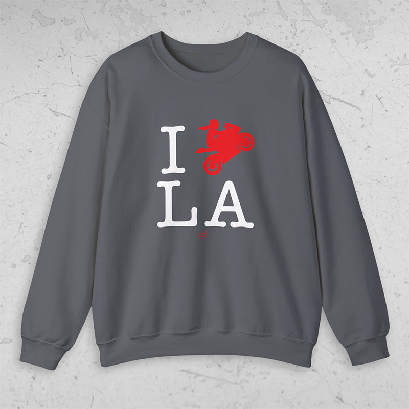 Ride LA (I Love Los Angeles) Motorcycle Girl Rider Unisex Fit Sweatshirt
