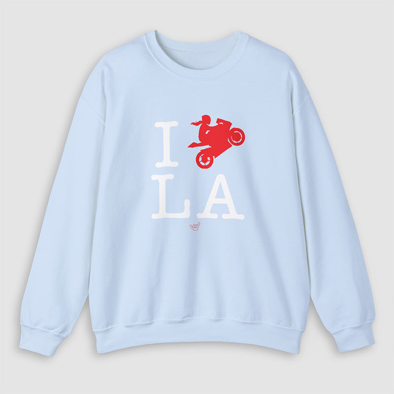 Ride LA (I Love Los Angeles) Motorcycle Girl Rider Unisex Fit Sweatshirt