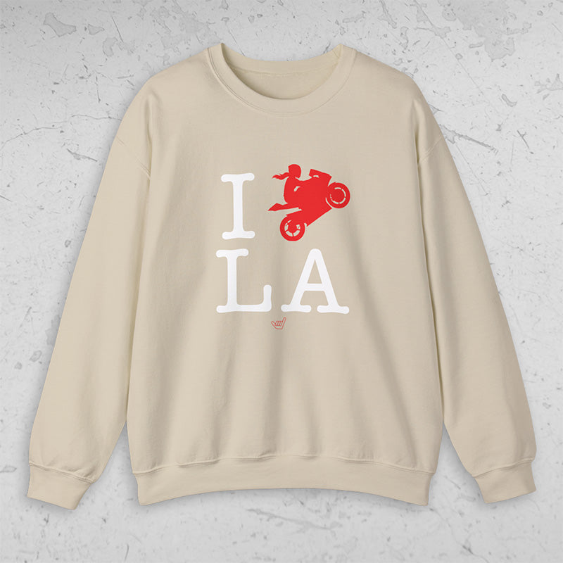 Ride LA (I Love Los Angeles) Motorcycle Girl Rider Unisex Fit Sweatshirt