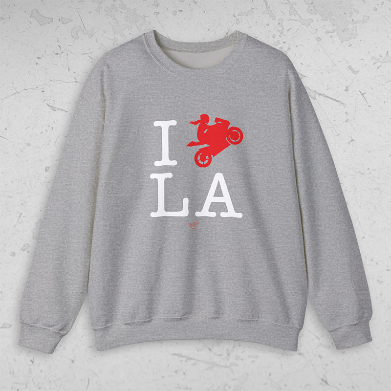 Ride LA (I Love Los Angeles) Motorcycle Girl Rider Unisex Fit Sweatshirt