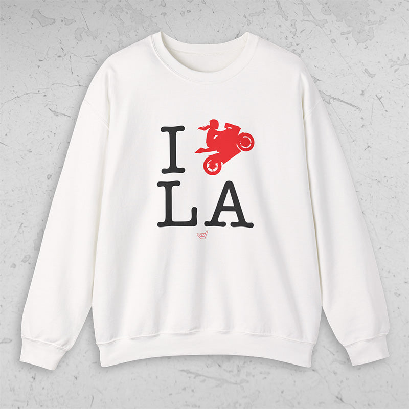 Ride LA (I Love Los Angeles) Motorcycle Girl Rider Unisex Fit Sweatshirt