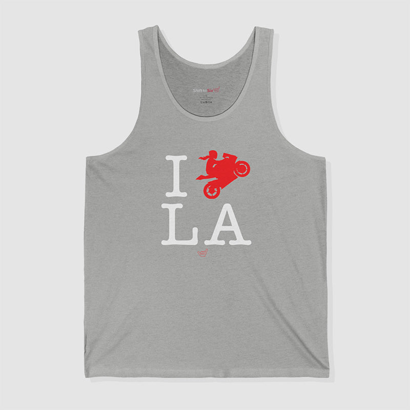Ride LA (I Love Los Angeles) Motorcycle Girl Rider Jersey Tank Top