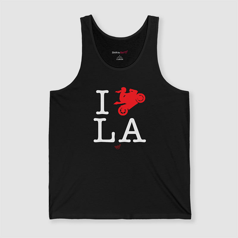 Ride LA (I Love Los Angeles) Motorcycle Girl Rider Jersey Tank Top
