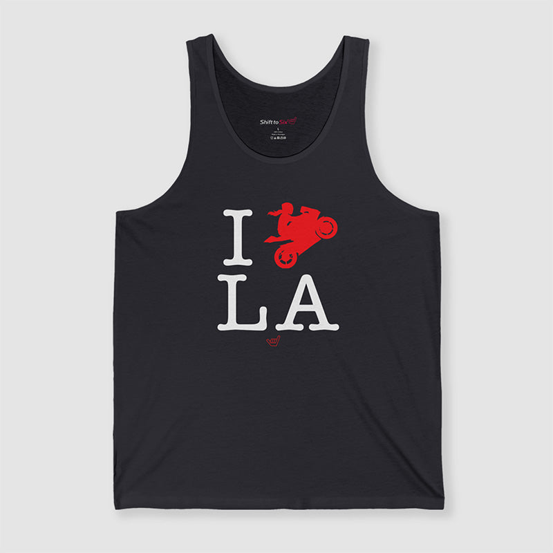 Ride LA (I Love Los Angeles) Motorcycle Girl Rider Jersey Tank Top