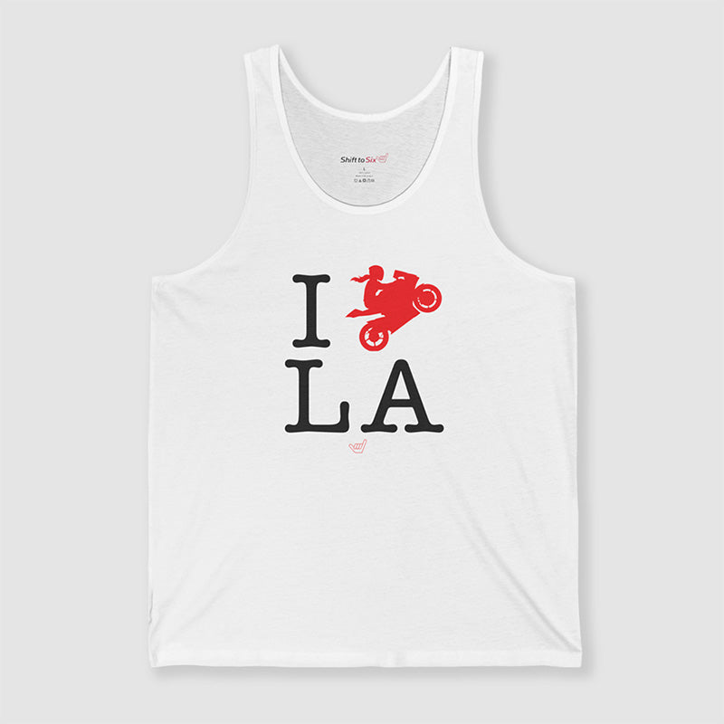 Ride LA (I Love Los Angeles) Motorcycle Girl Rider Jersey Tank Top