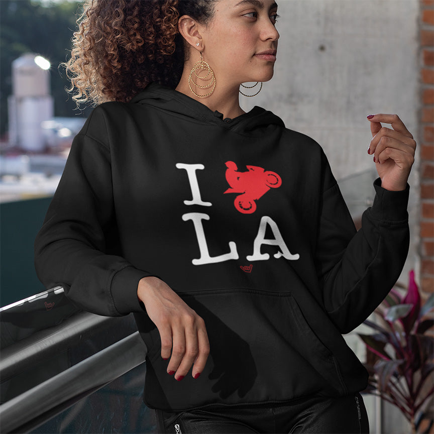 Ride LA 'I Love LA' Pullover Midweight Soft Fleece Hoodie Sweatshirt