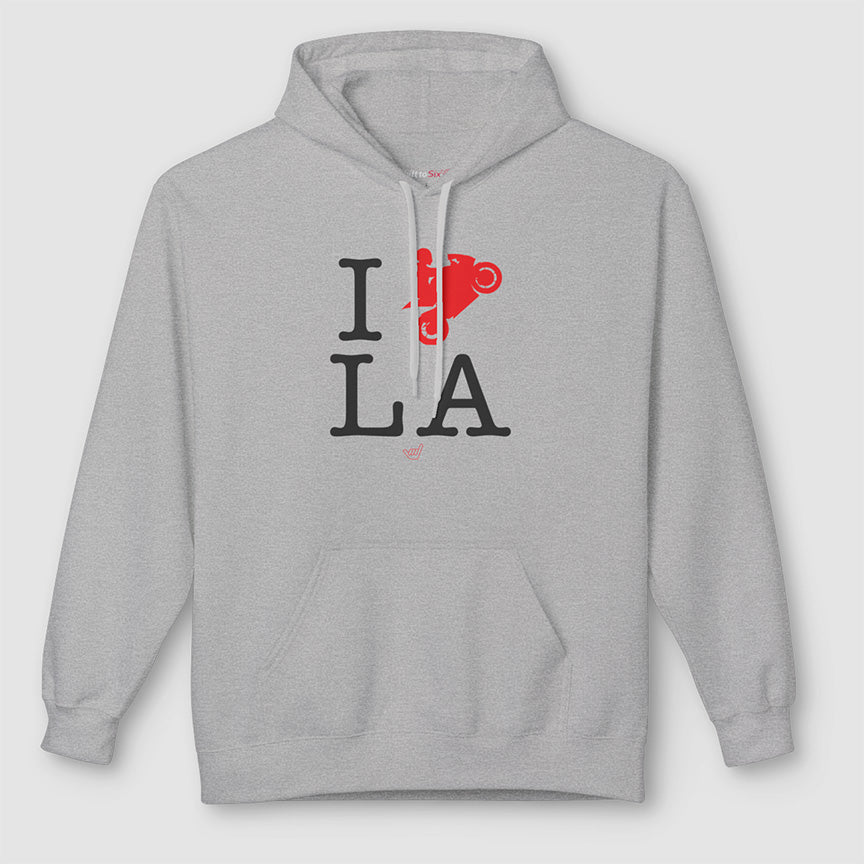 Ride LA 'I Love LA' Pullover Midweight Soft Fleece Hoodie Sweatshirt