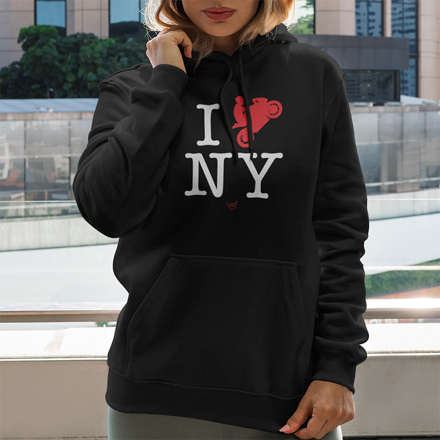 Ride NY (I Love New York) Pullover Midweight Soft Fleece Sweatshirt Hoodie