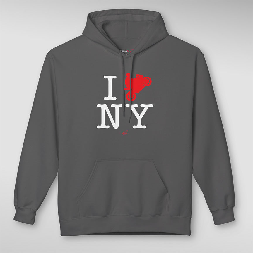 Ride NY (I Love New York) Pullover Midweight Soft Fleece Sweatshirt Hoodie