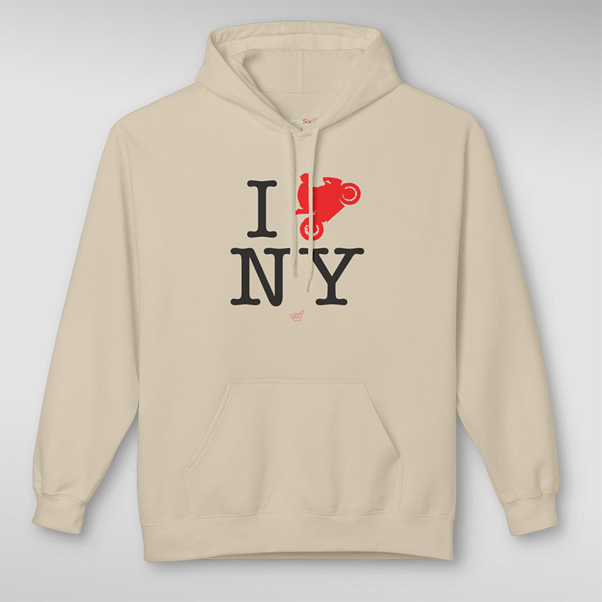 Ride NY (I Love New York) Pullover Midweight Soft Fleece Sweatshirt Hoodie