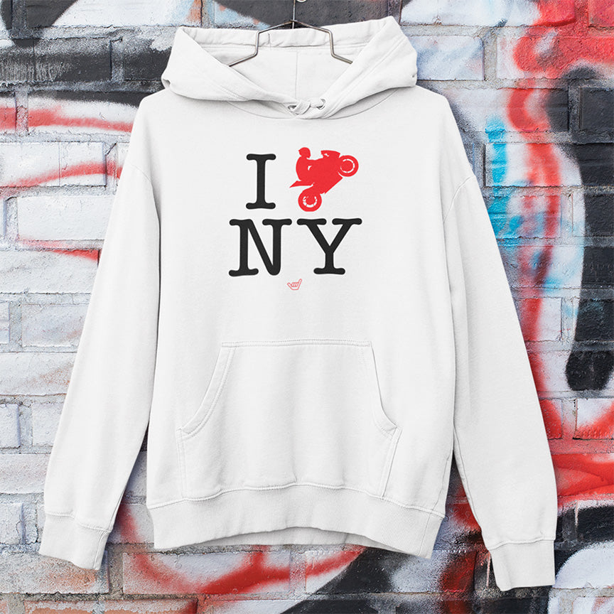 Ride NY (I Love New York) Pullover Midweight Soft Fleece Sweatshirt Hoodie