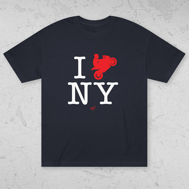 Ride NY (I Love New York) Motorcycle Rider Unisex Heavyweight Tee