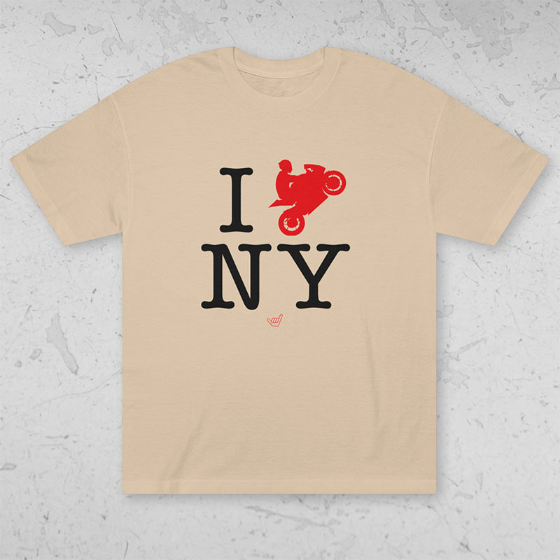 Ride NY (I Love New York) Motorcycle Rider Unisex Heavyweight Tee