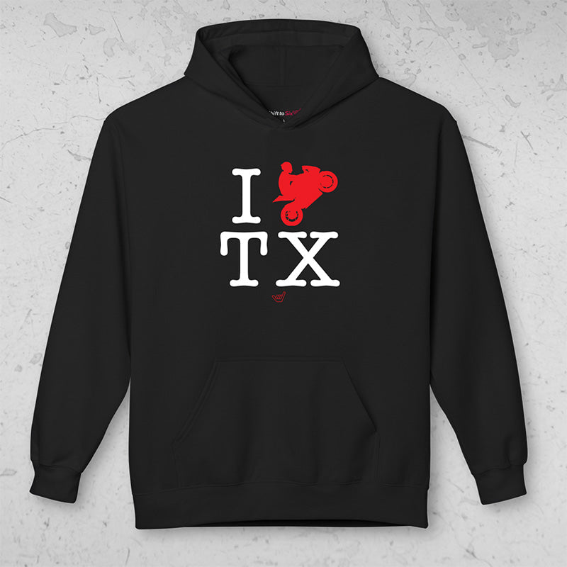 Ride TX (I Love Texas) Midweight Pullover Hoodie