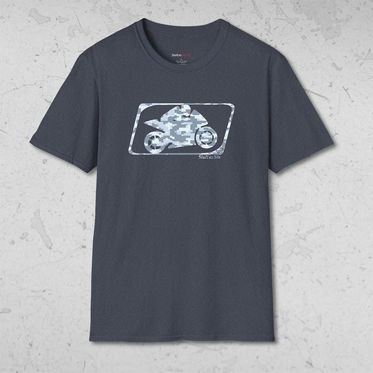 Motorcycle Racer Camo Logo Short Sleeve T-Shirt