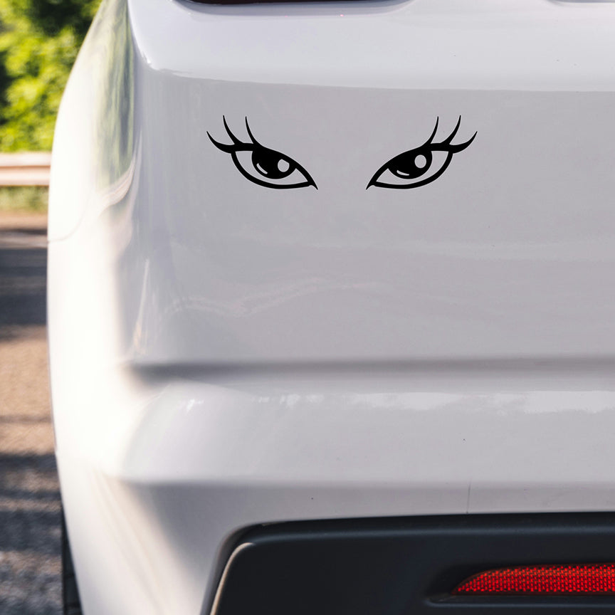 Reflective Female Cartoon Eyes Vinyl Decal Sticker