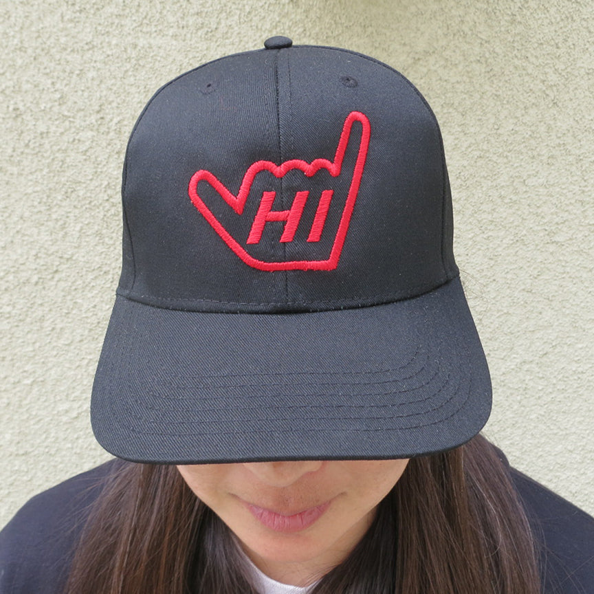 Hawaii 'HI' Shaka Hand Snap back Adjustable Embroidered Classic Hat