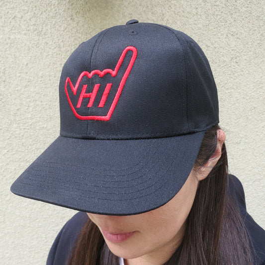 Hawaii 'HI' Shaka Hand Snap back Adjustable Embroidered Classic Hat