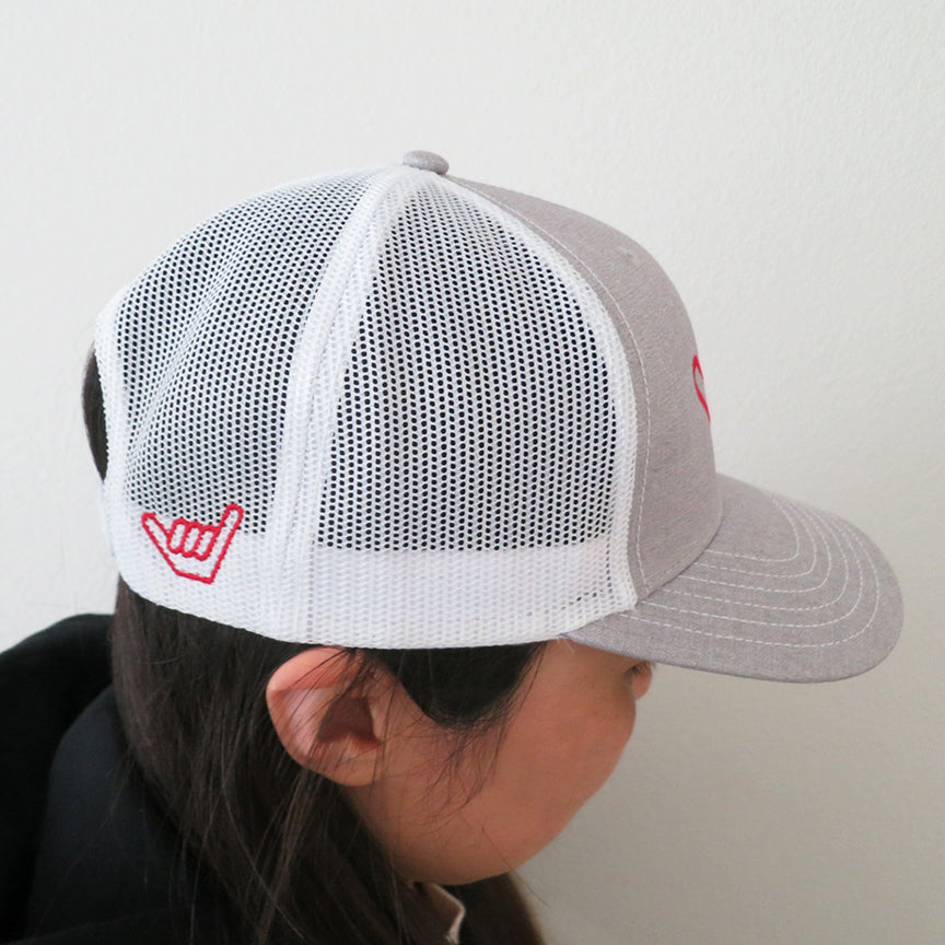 Hawaii 'HI' Shaka Hand Trucker Mesh Snap back Adjustable Embroidered Hat