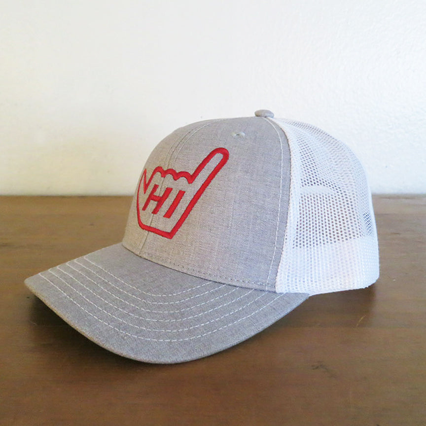 Hawaii 'HI' Shaka Hand Trucker Mesh Snap back Adjustable Embroidered Hat