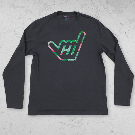 Long Sleeve Hawaii HI Shaka T-Shirt