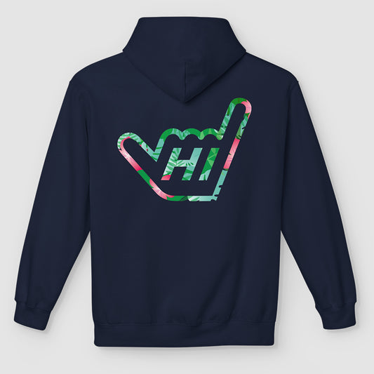 hawaii hoody with tropical floral HI pattern