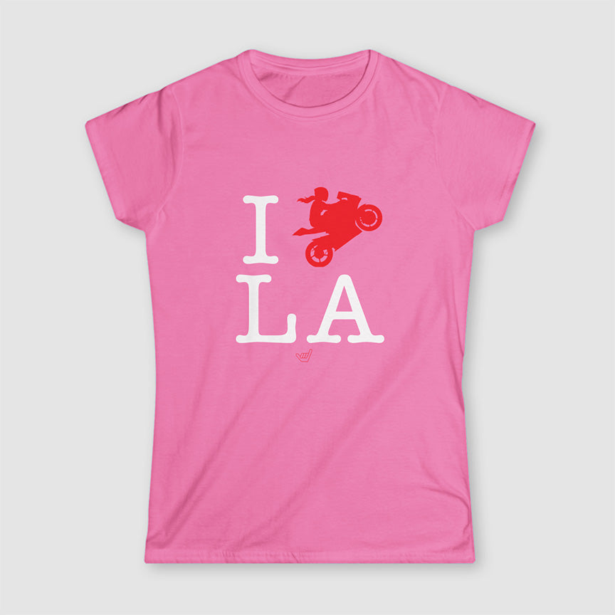 Womens Ride LA (I Love Los Angeles) Motorcycle Girl Rider t-shirt