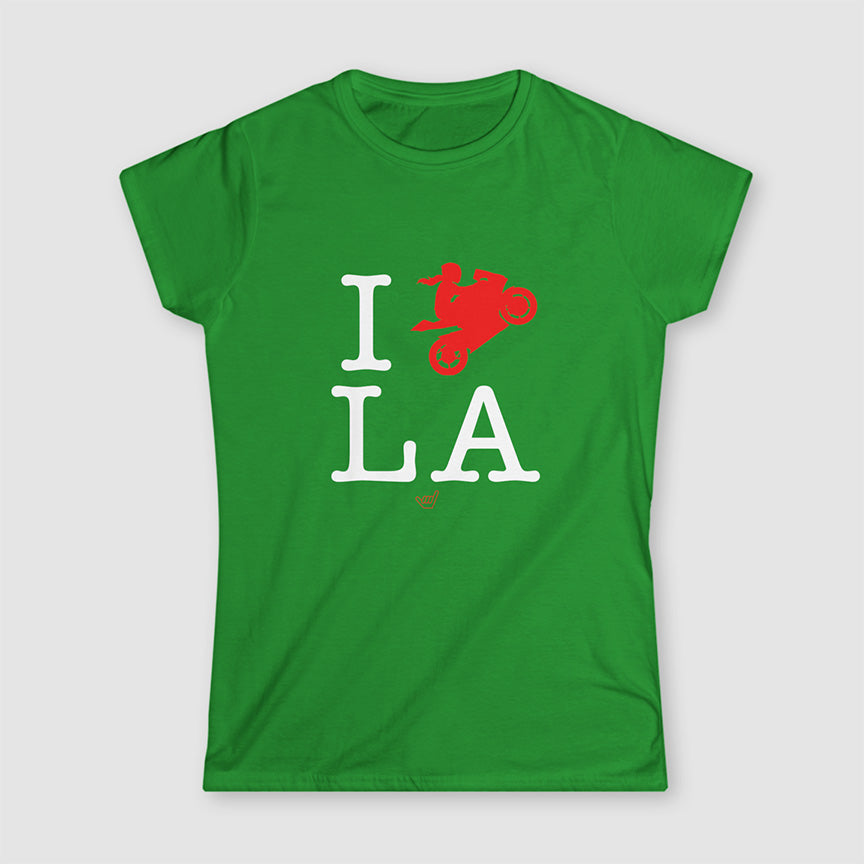 Womens Ride LA (I Love Los Angeles) Motorcycle Girl Rider t-shirt