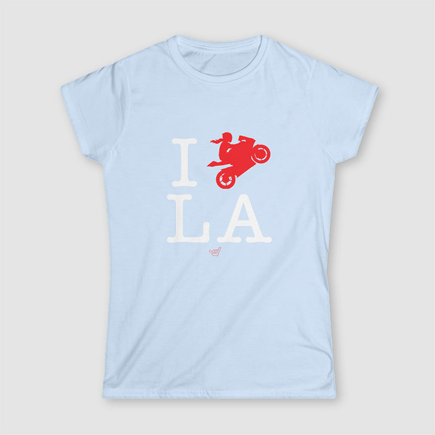 Womens Ride LA (I Love Los Angeles) Motorcycle Girl Rider t-shirt