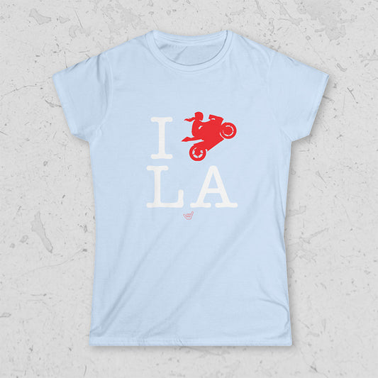 Womens Ride LA (I Love Los Angeles) Motorcycle Girl Rider t-shirt